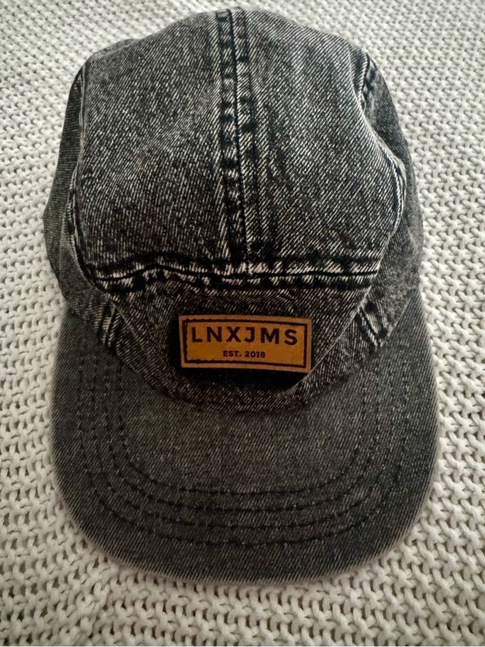 Men's Washed Black Denim Cap